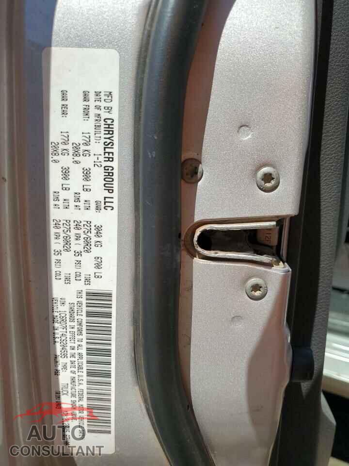DODGE RAM 1500 2012 - 1C6RD7FT4CS204595