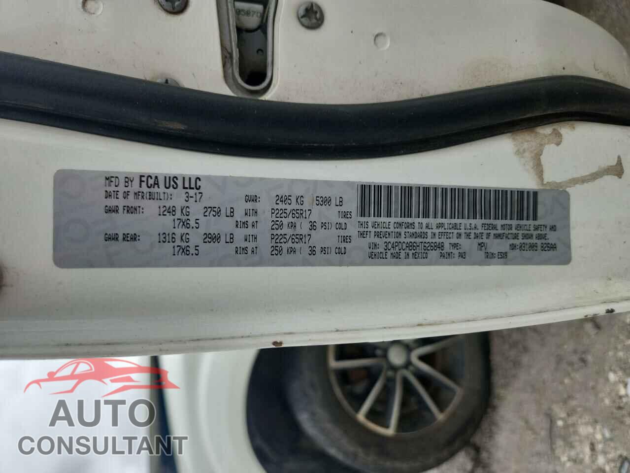 DODGE JOURNEY 2017 - 3C4PDCAB6HT626848