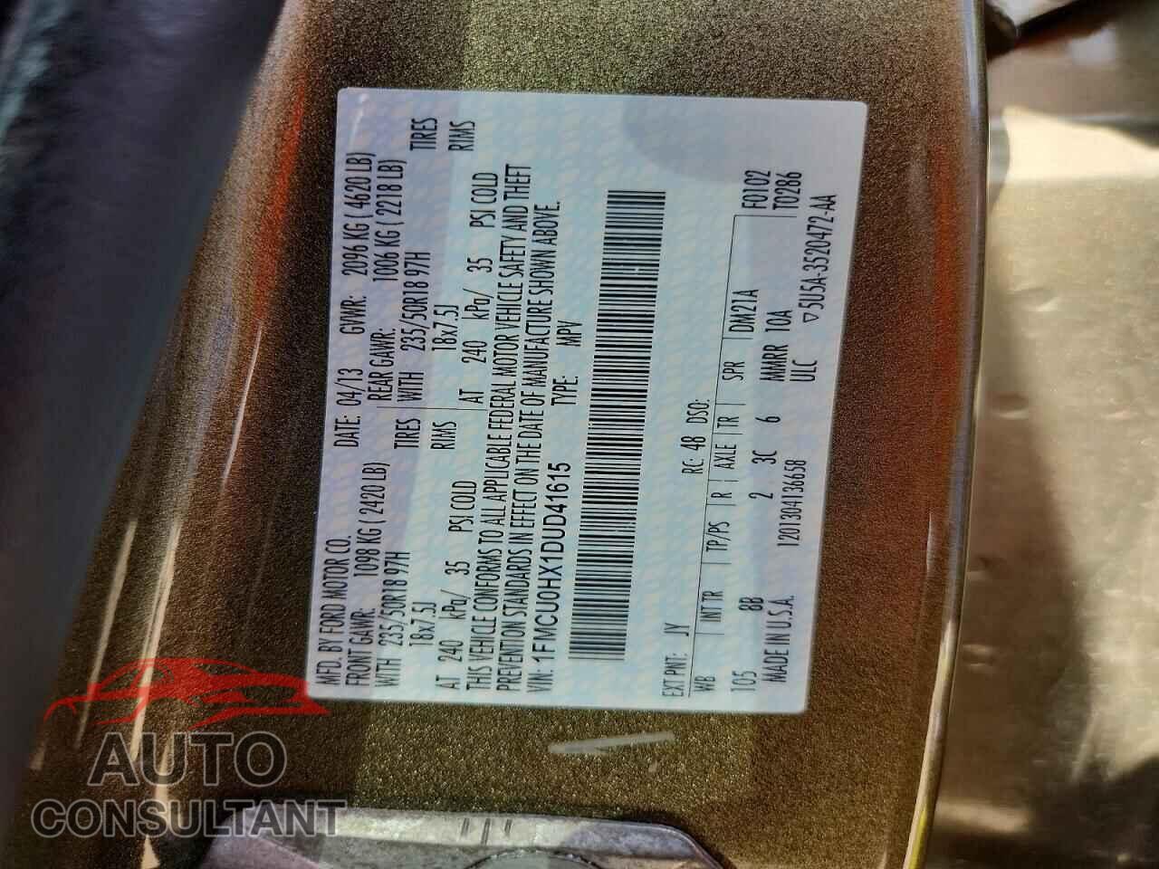 FORD ESCAPE 2013 - 1FMCU0HX1DUD41615