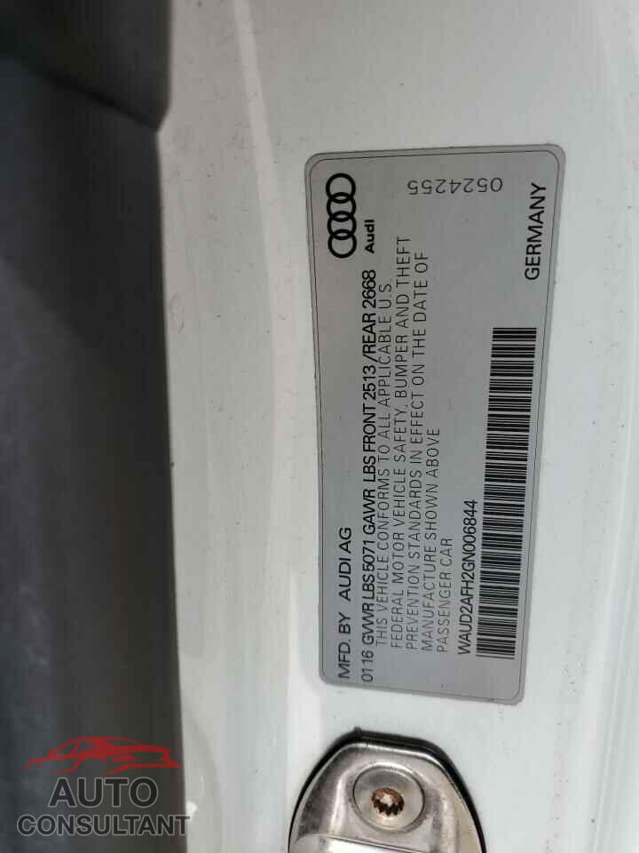 AUDI A5 2016 - WAUD2AFH2GN006844