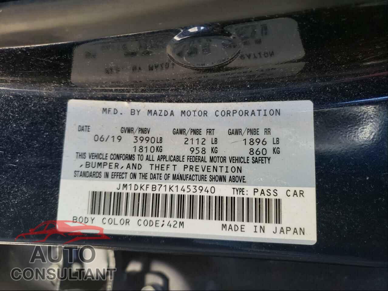 MAZDA CX-3 2019 - JM1DKFB71K1453940