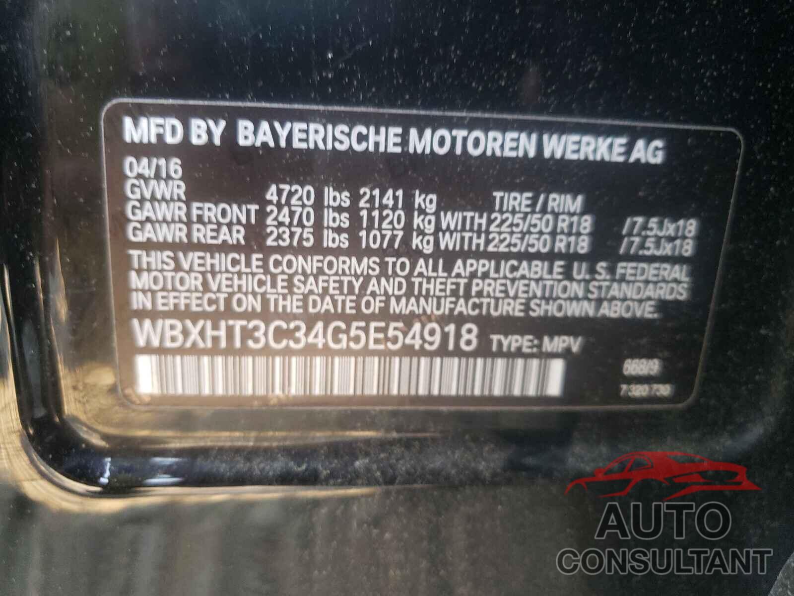 BMW X1 2016 - WBXHT3C34G5E54918