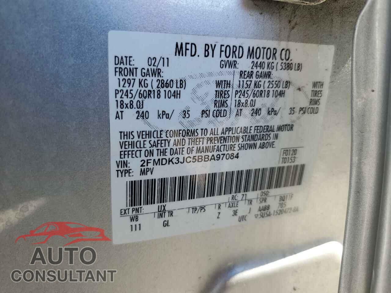FORD EDGE 2011 - 2FMDK3JC5BBA97084