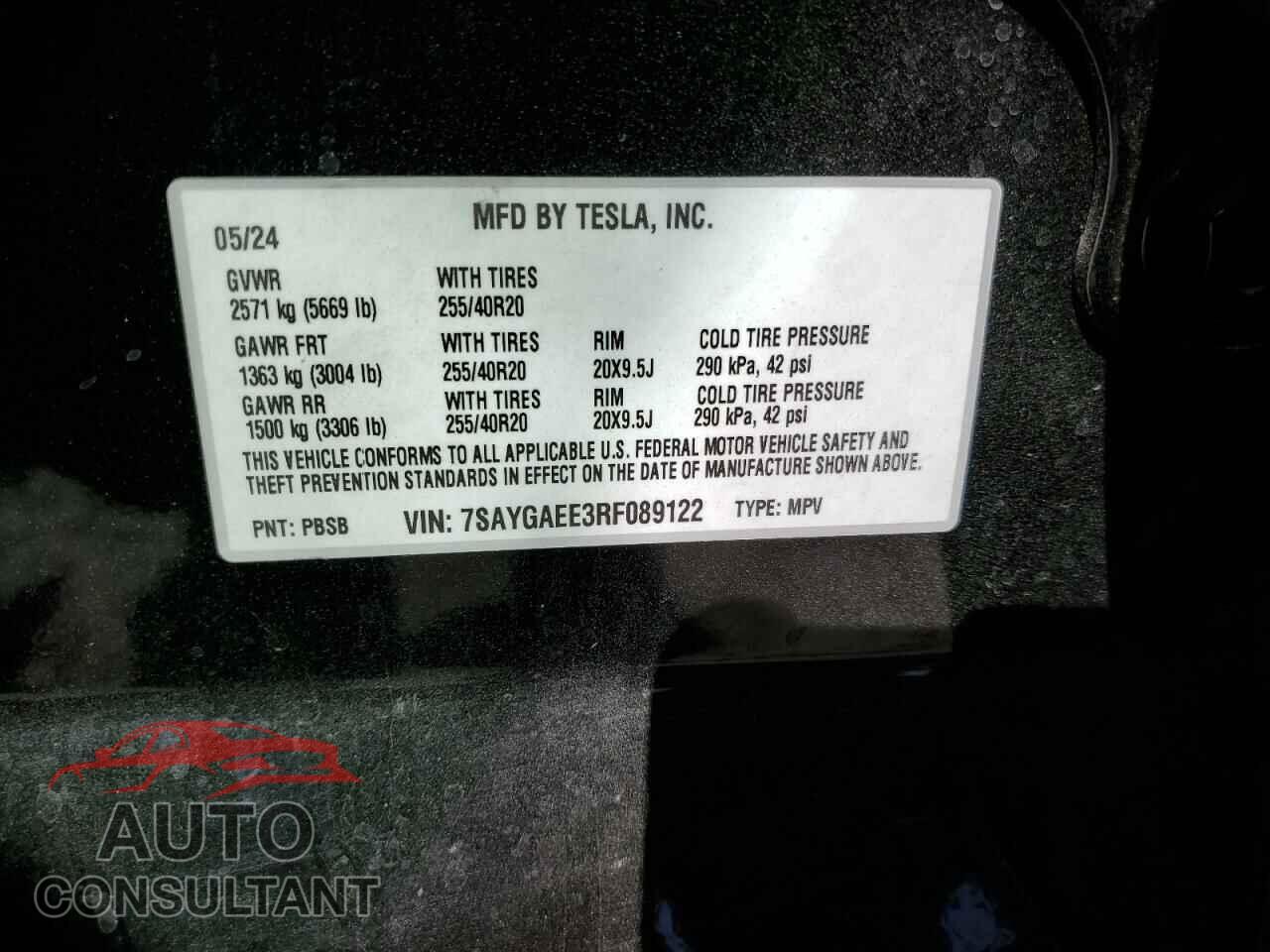 TESLA MODEL Y 2024 - 7SAYGAEE3RF089122