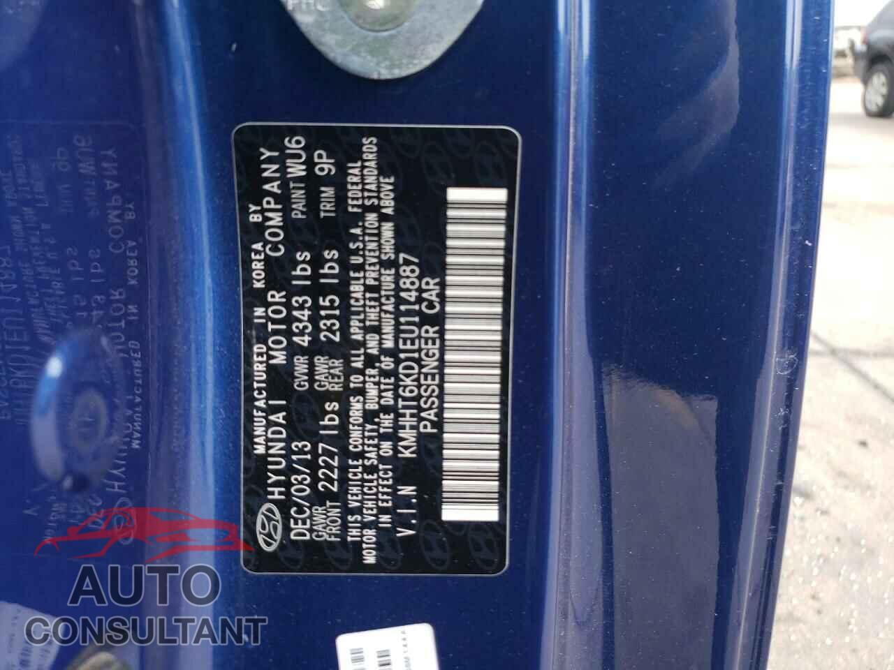 HYUNDAI GENESIS 2014 - KMHHT6KD1EU114887