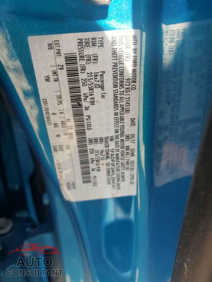 FORD FOCUS 2017 - 1FADP3F24HL254141
