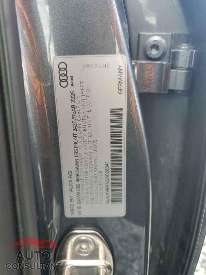 AUDI A3 2016 - WAUTPBFF8GA026041