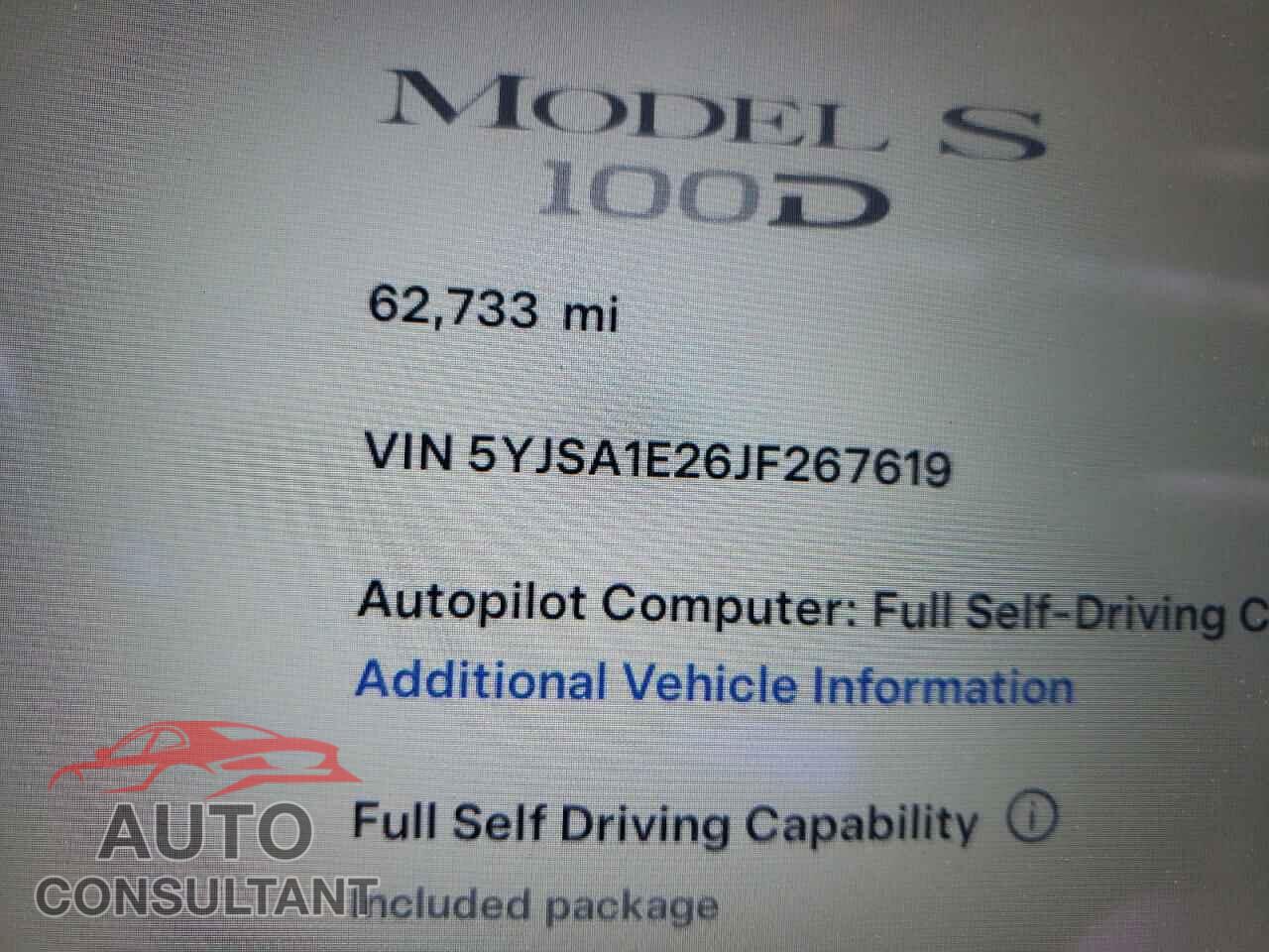 TESLA MODEL S 2018 - 5YJSA1E26JF267619