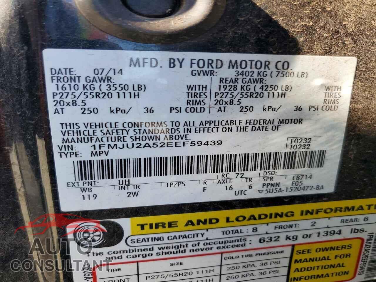 FORD EXPEDITION 2014 - 1FMJU2A52EEF59439