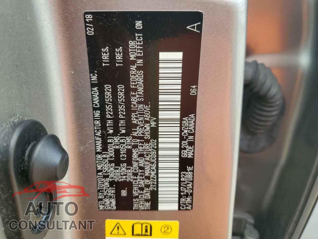 LEXUS RX350 2018 - 2T2ZZMCA6JC097202