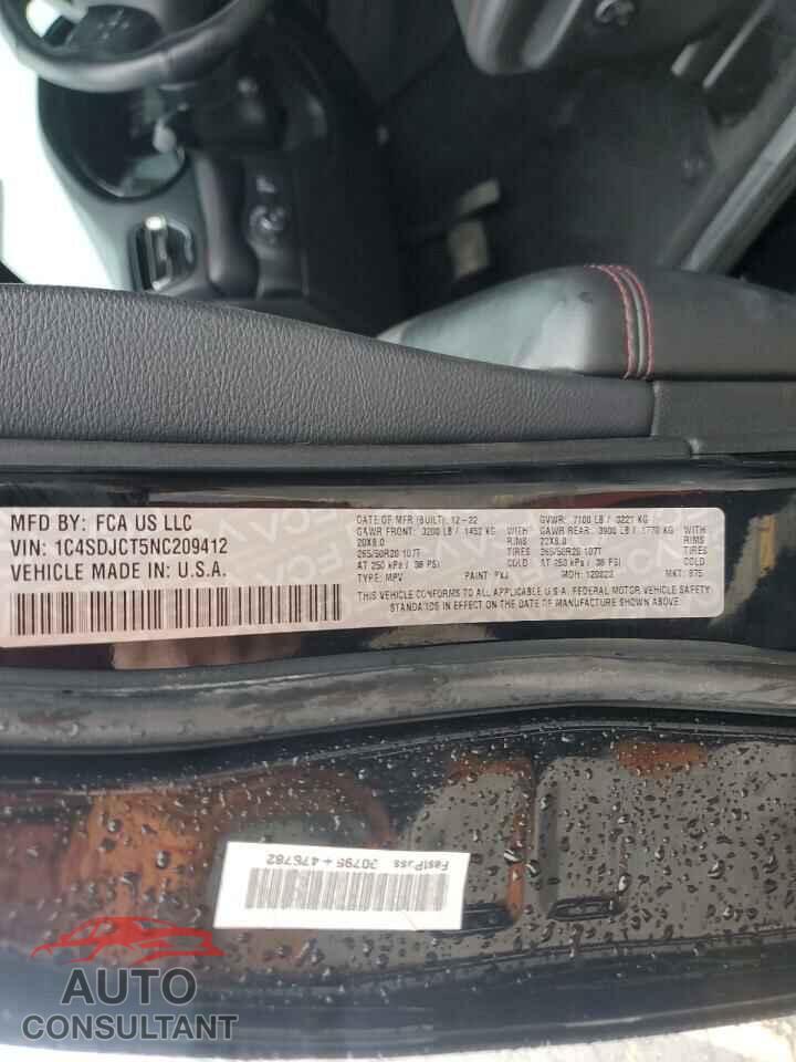 DODGE DURANGO 2022 - 1C4SDJCT5NC209412