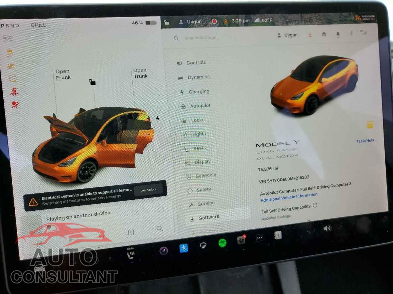 TESLA MODEL Y 2021 - 5YJYGDEE9MF215202
