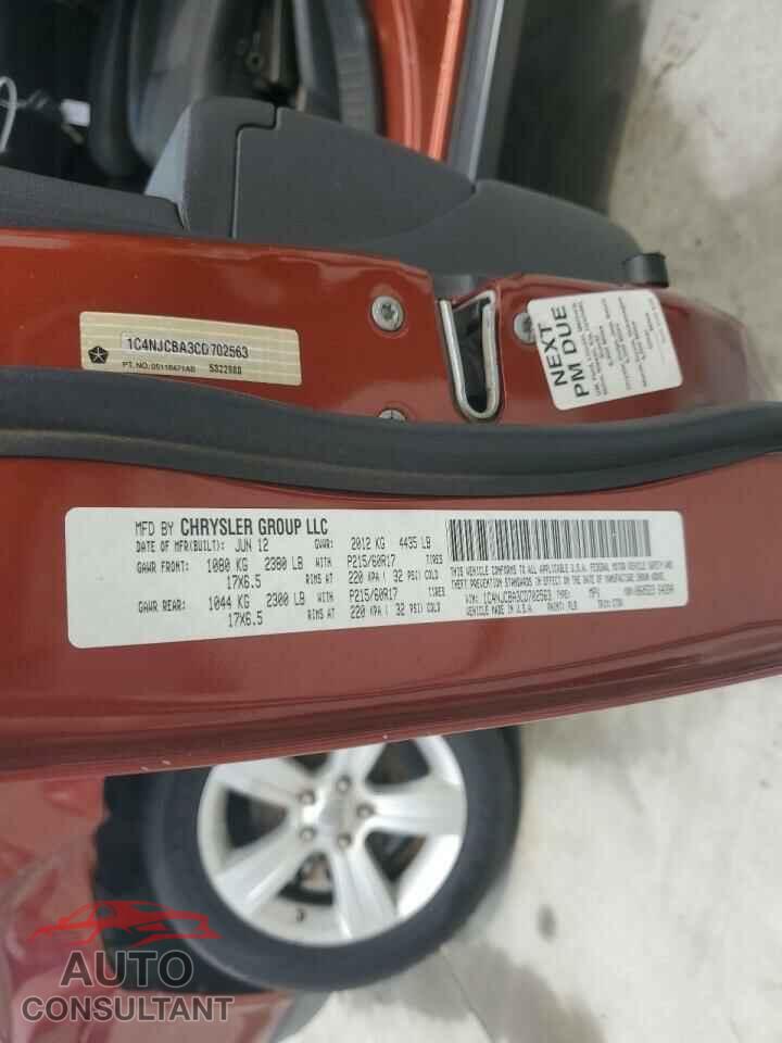JEEP COMPASS 2012 - 1C4NJCBA3CD702563