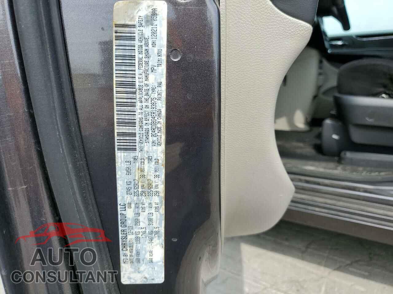 DODGE CARAVAN 2014 - 2C4RDGBG4ER193975