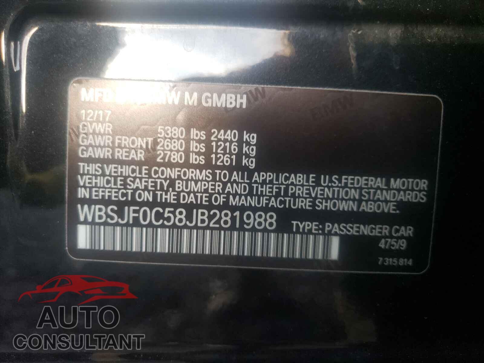 BMW M5 2018 - WBSJF0C58JB281988