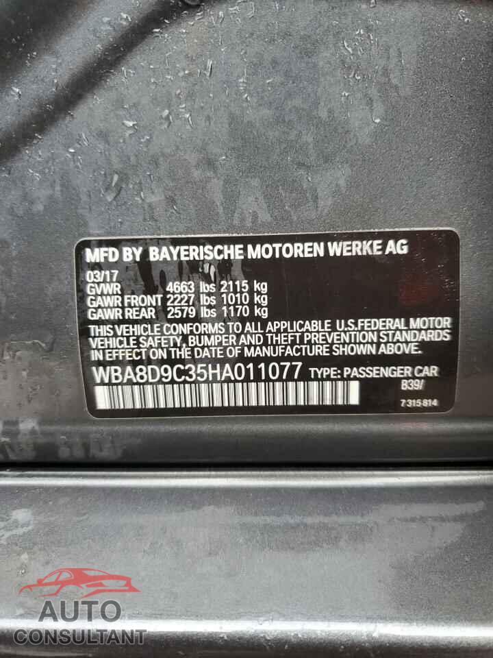 BMW 3 SERIES 2017 - WBA8D9C35HA011077