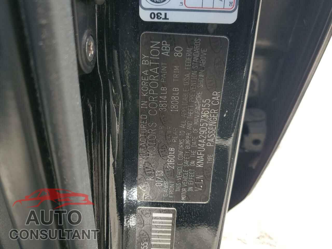 KIA FORTE 2013 - KNAFU4A29D5736155