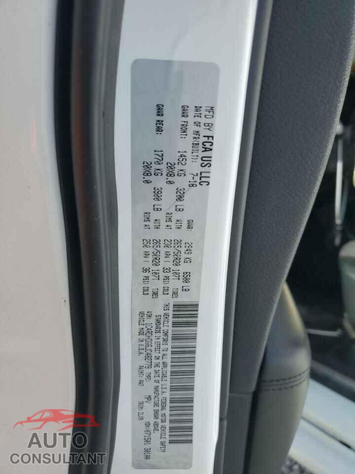 DODGE DURANGO 2018 - 1C4RDHDG6JC482779