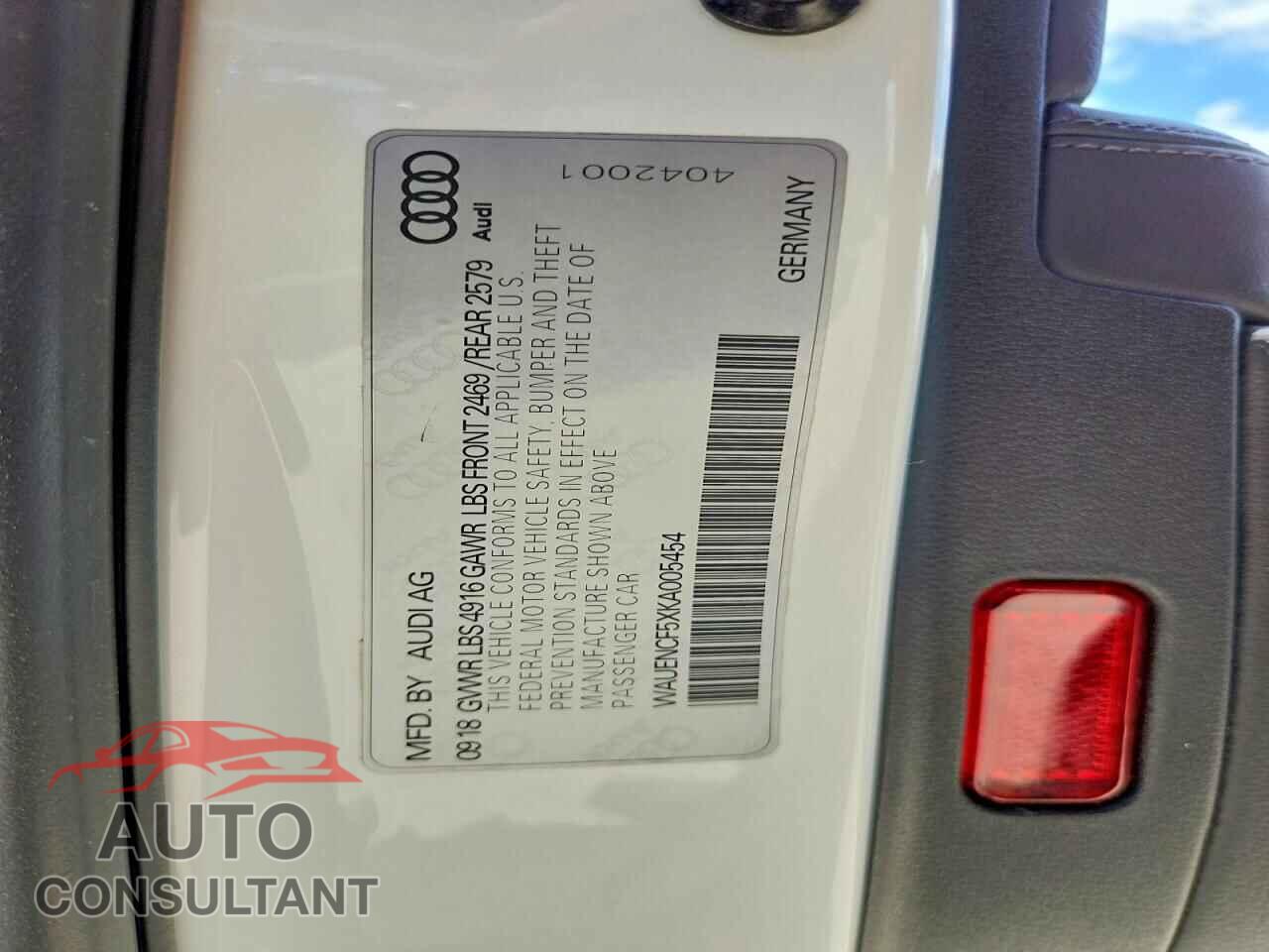 AUDI A5 2019 - WAUENCF5XKA005454