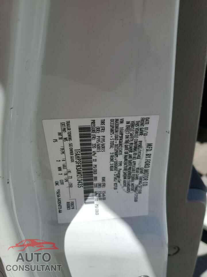 FORD FOCUS 2010 - 1FAHP3FN3AW213435
