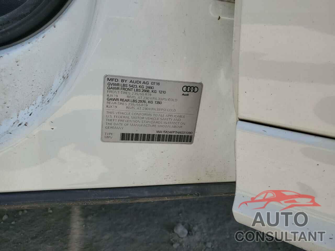AUDI Q5 2017 - WA1M2AFP7HA031090