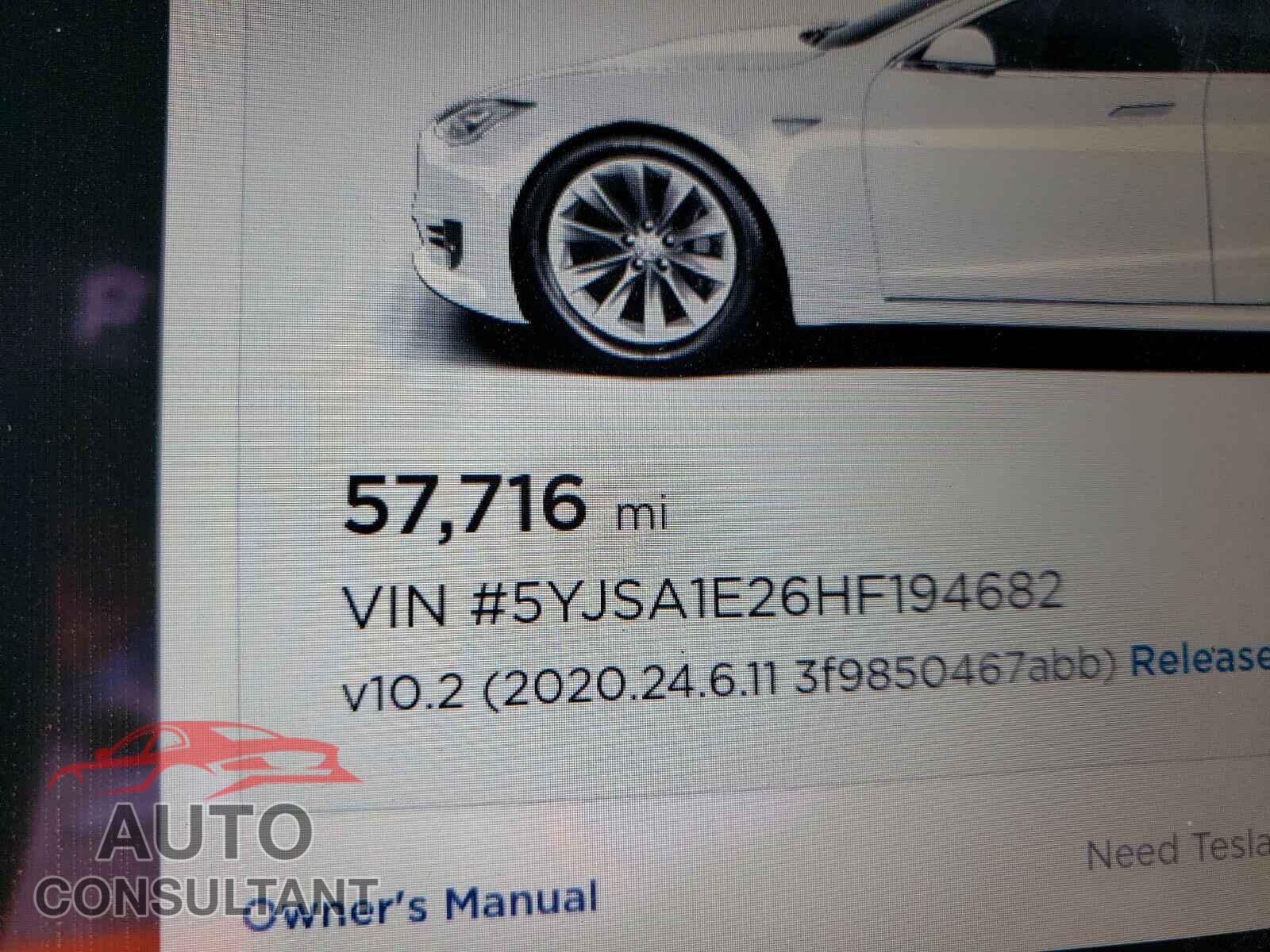 TESLA MODEL S 2017 - 5YJSA1E26HF194682
