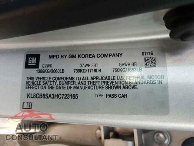 CHEVROLET SPARK 2017 - KL8CB6SA3HC723165