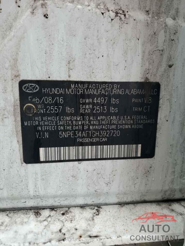 HYUNDAI SONATA 2016 - 5NPE34AF1GH392720
