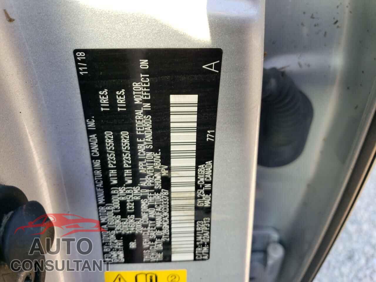 LEXUS RX450 2019 - 2T2BGMCA3KC033787