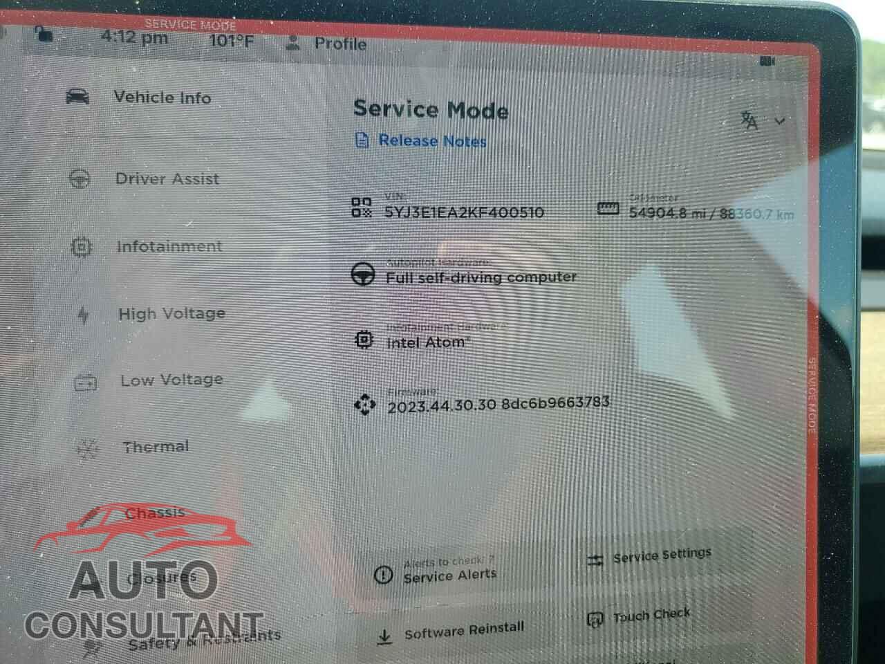 TESLA MODEL 3 2019 - 5YJ3E1EA2KF400510