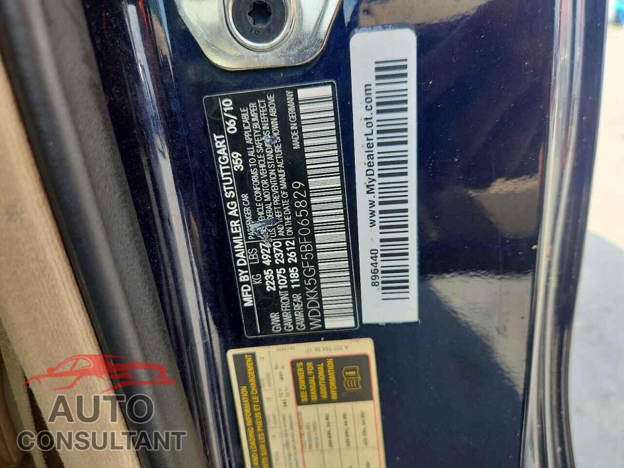 MERCEDES-BENZ E-CLASS 2011 - WDDKK5GF5BF065829
