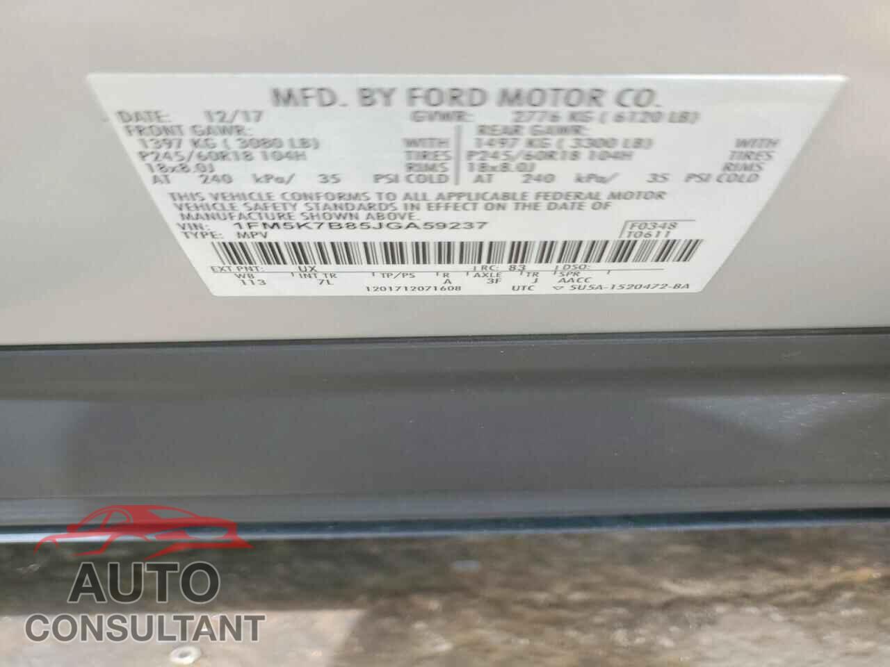FORD EXPLORER 2018 - 1FM5K7B85JGA59237
