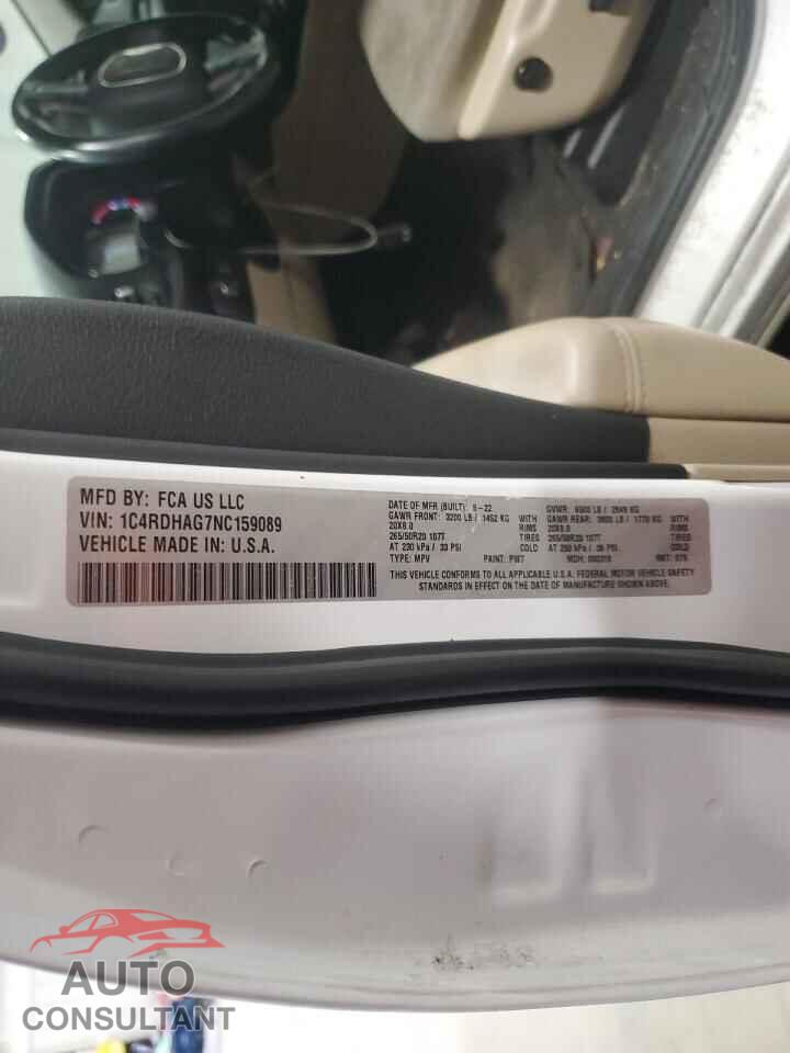 DODGE DURANGO 2022 - 1C4RDHAG7NC159089