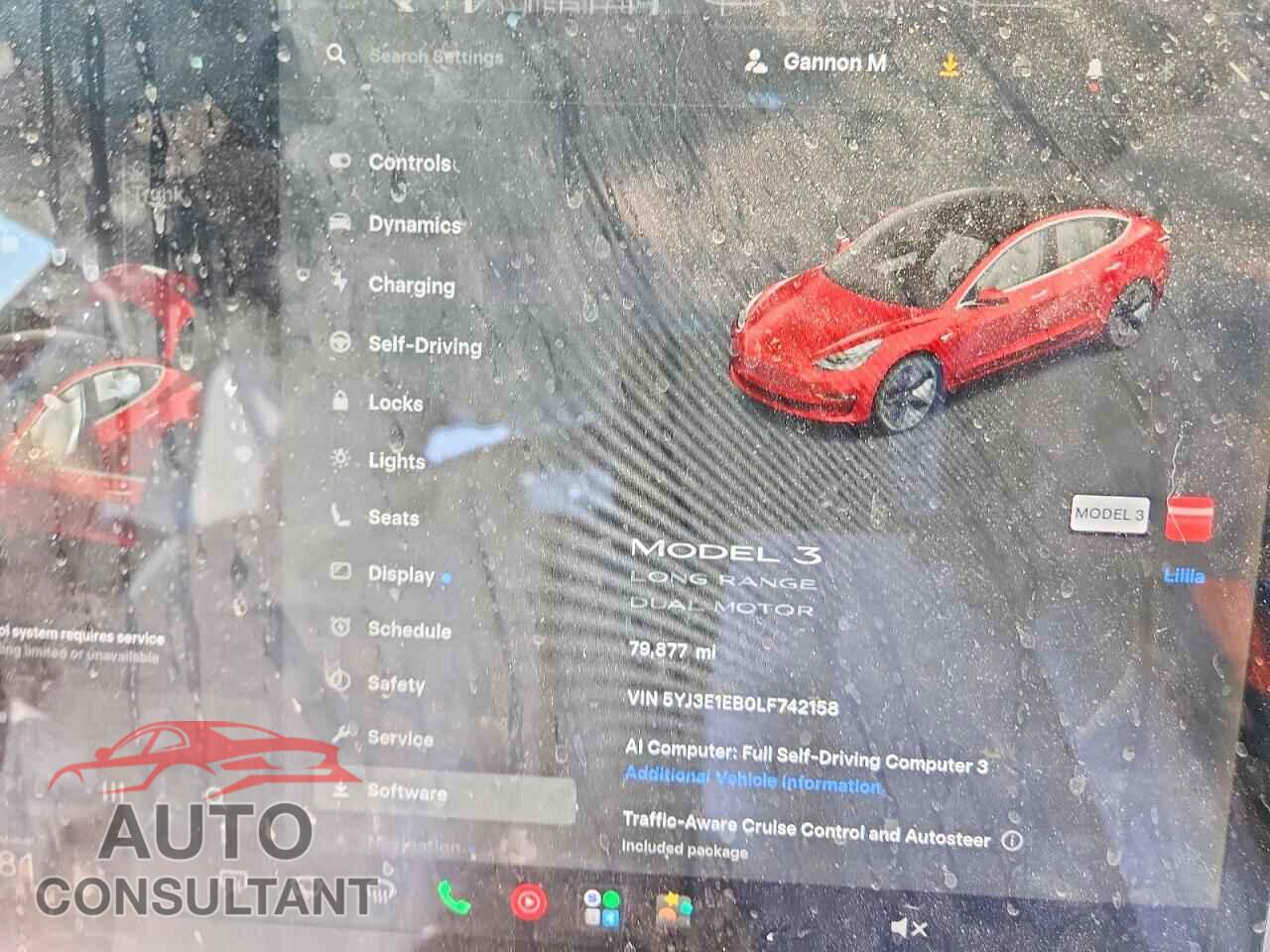 TESLA MODEL 3 2020 - 5YJ3E1EB0LF742158