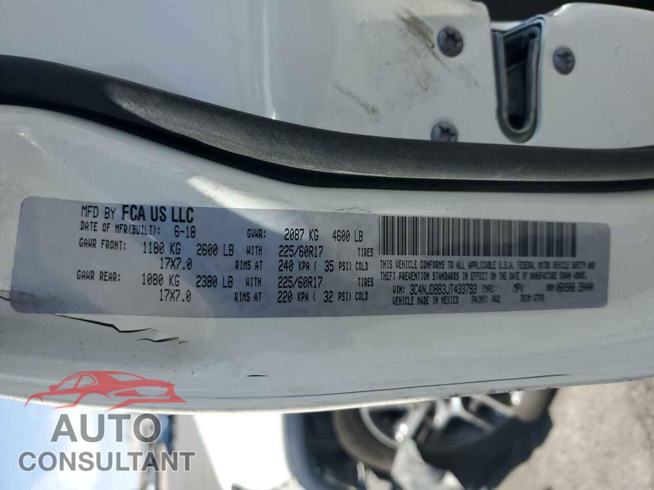 JEEP COMPASS 2018 - 3C4NJDBB3JT433793