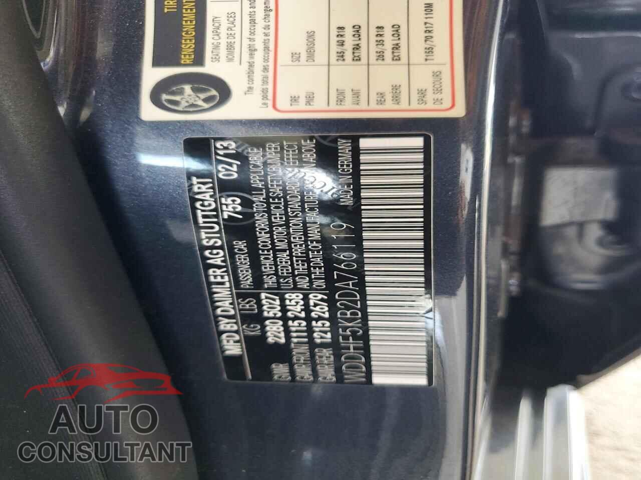 MERCEDES-BENZ E-CLASS 2013 - WDDHF5KB2DA766119