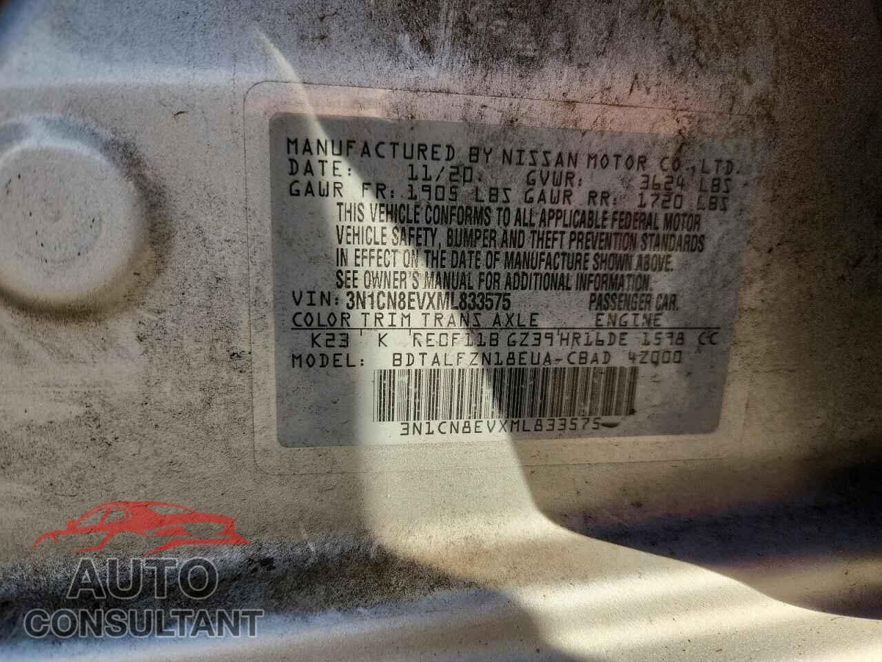 NISSAN VERSA 2021 - 3N1CN8EVXML833575