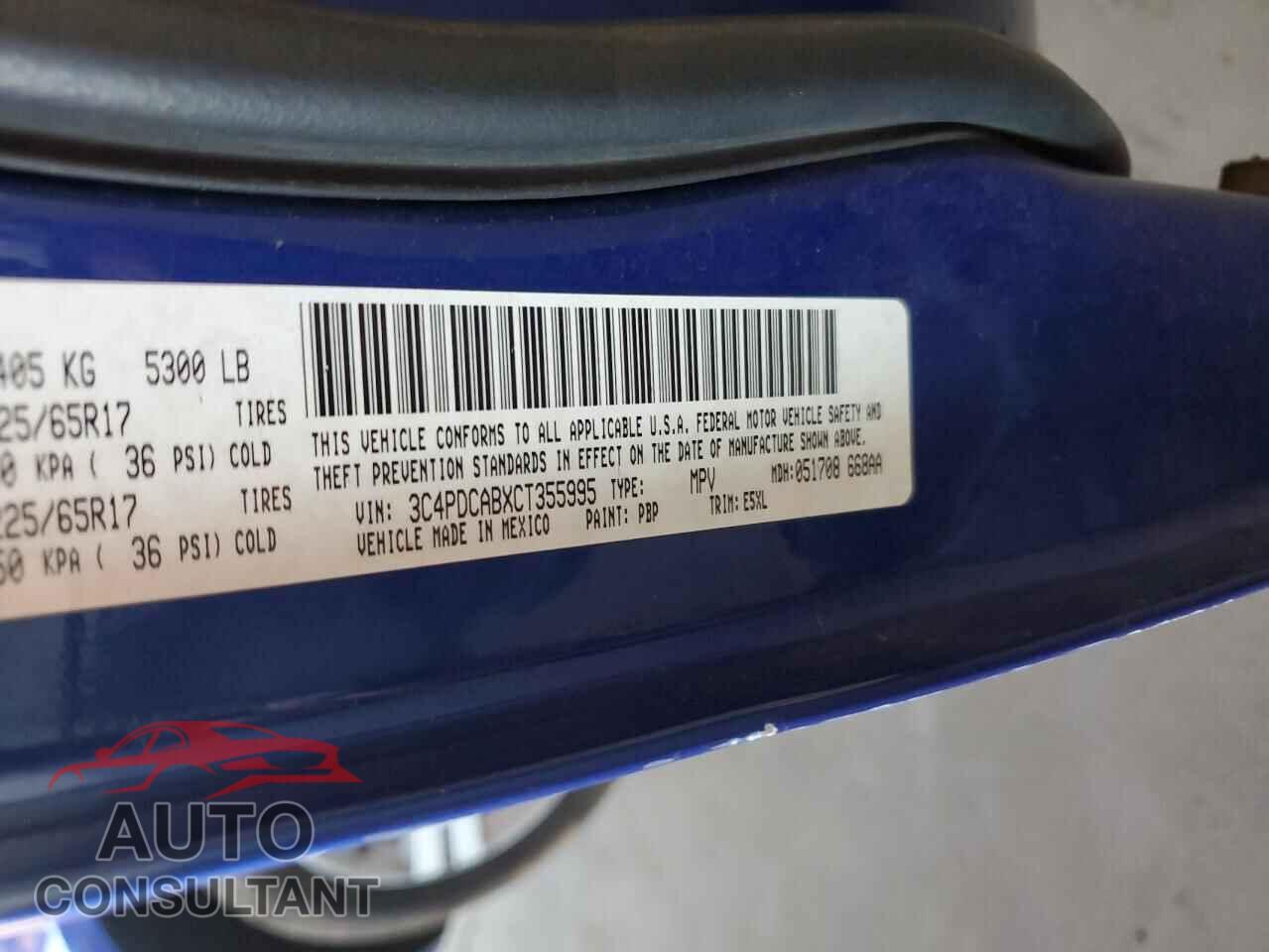 DODGE JOURNEY 2012 - 3C4PDCABXCT355995