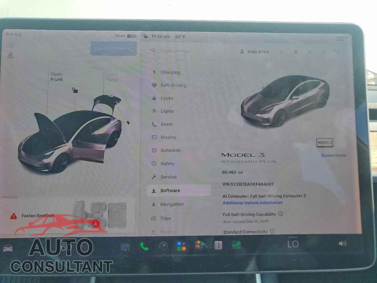 TESLA MODEL 3 2019 - 5YJ3E1EA0KF484097