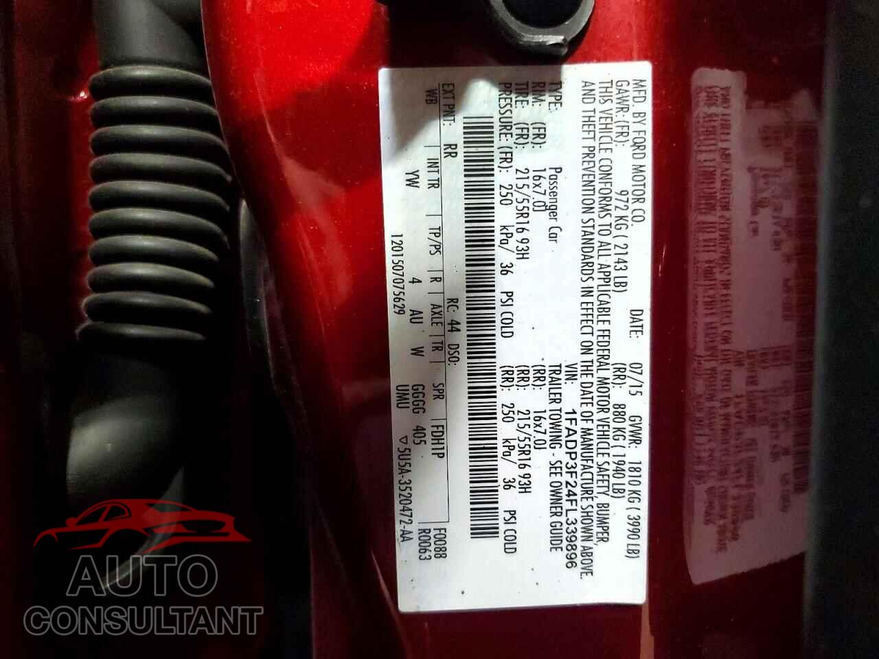 FORD FOCUS 2015 - 1FADP3F24FL339896