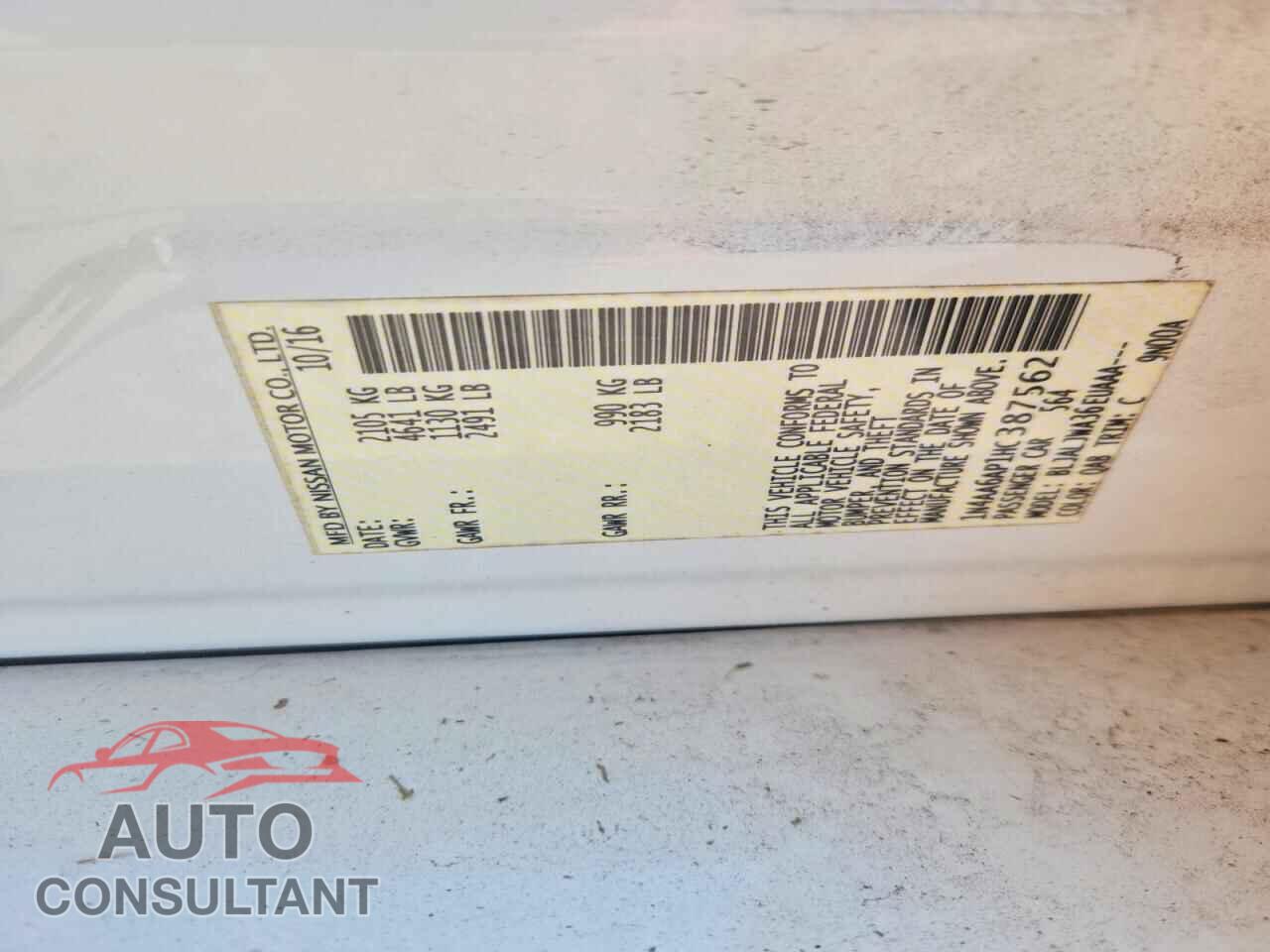 NISSAN MAXIMA 2017 - 1N4AA6AP1HC387562