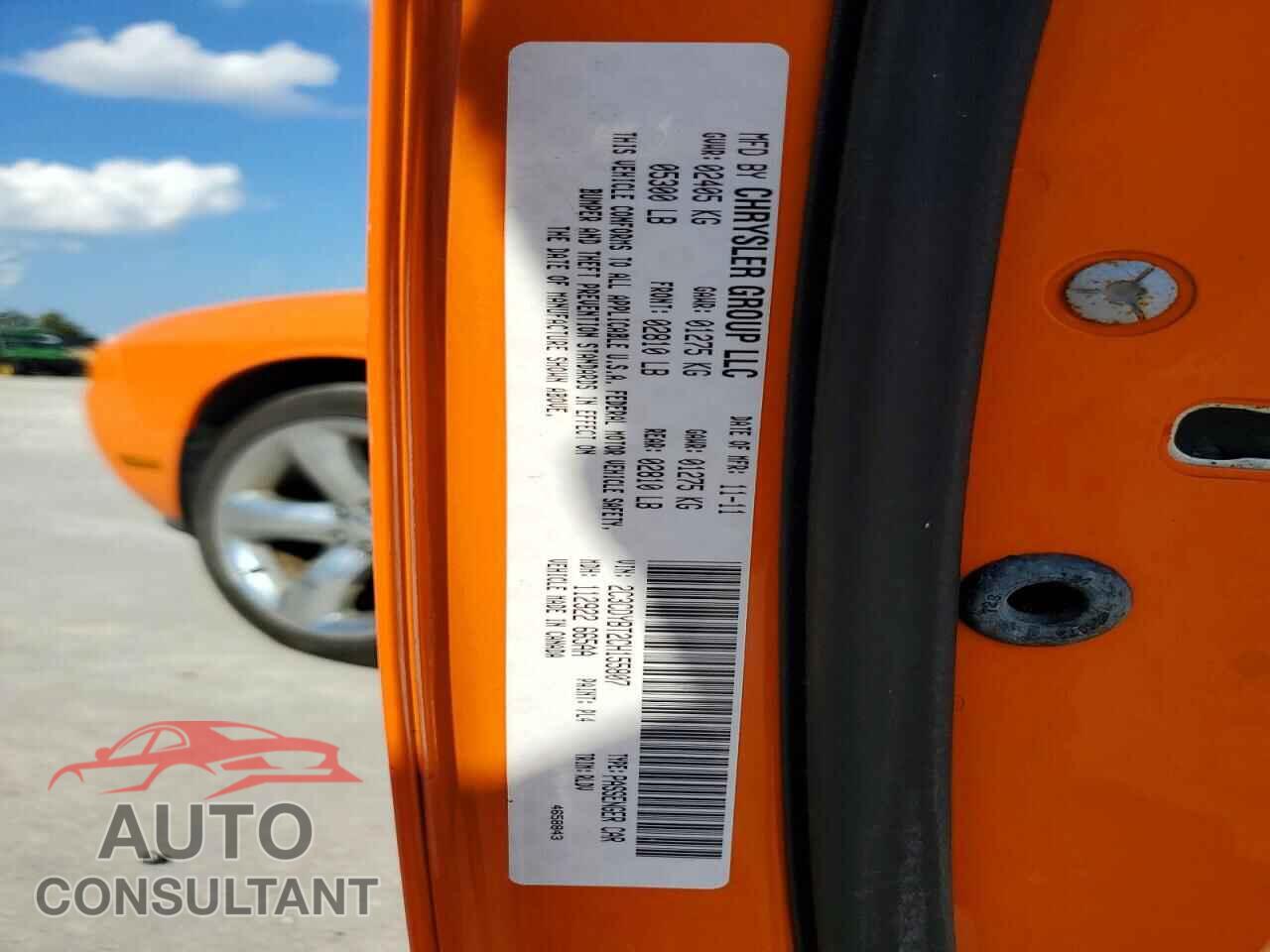 DODGE CHALLENGER 2012 - 2C3CDYBT2CH155807