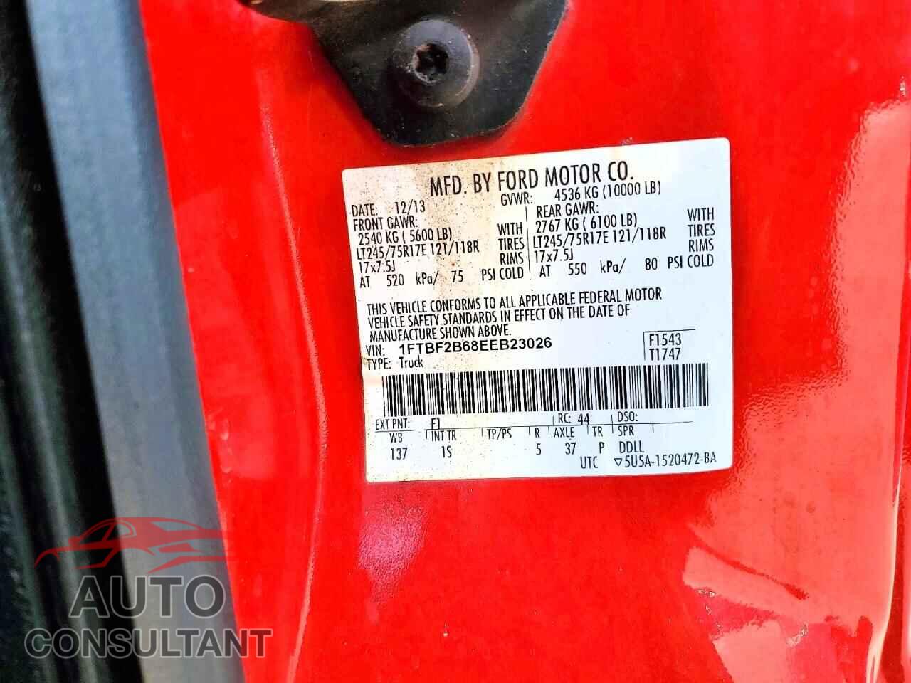 FORD F250 2014 - 1FTBF2B68EEB23026