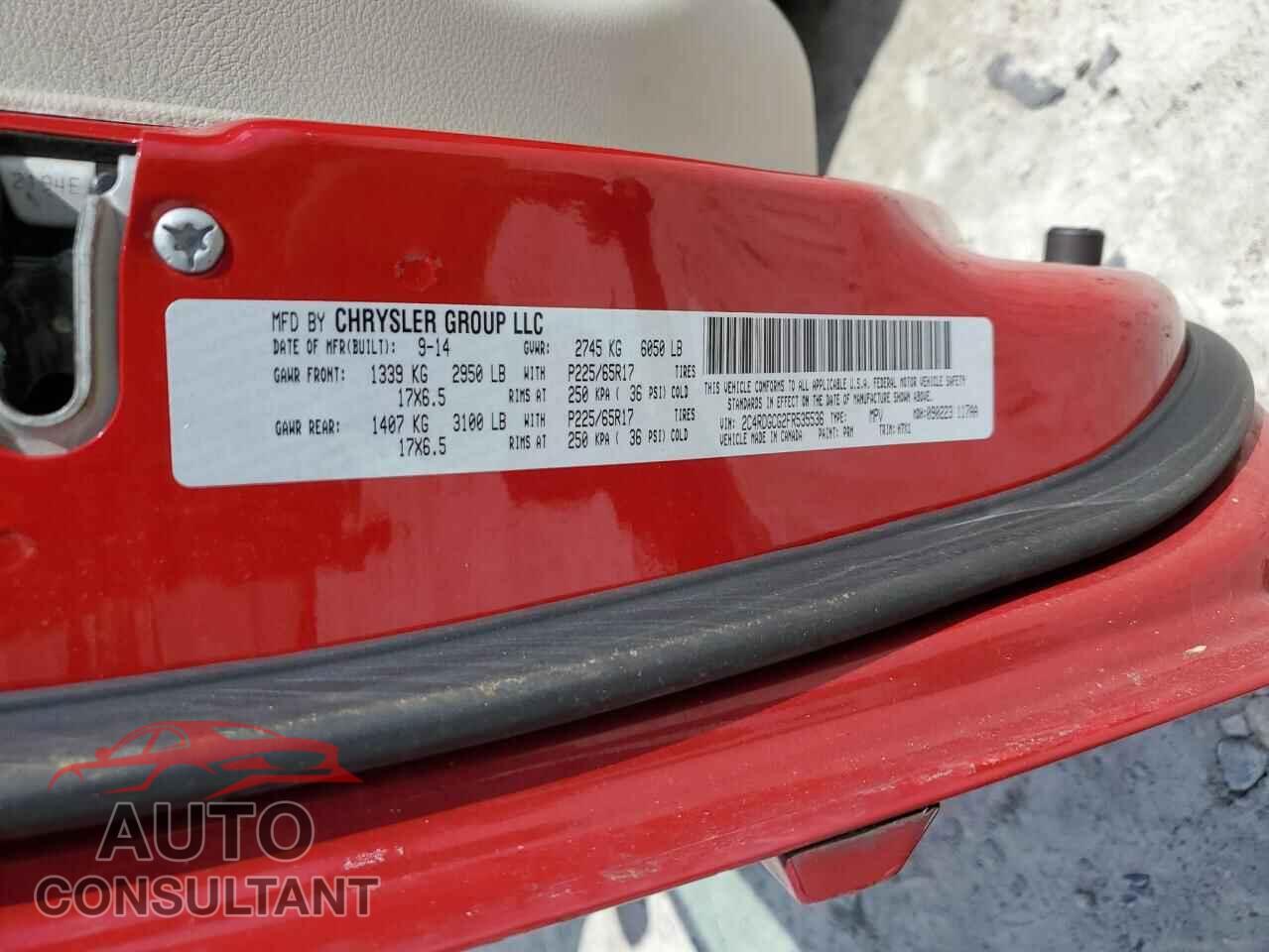 DODGE CARAVAN 2015 - 2C4RDGCG2FR535536