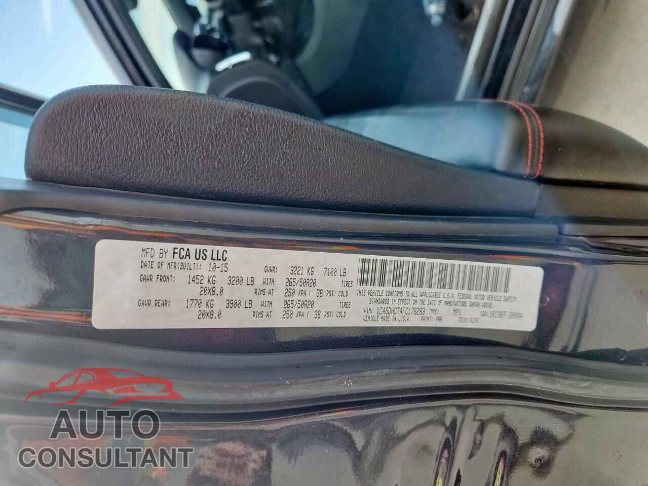 DODGE DURANGO 2015 - 1C4SDHCT4FC176283
