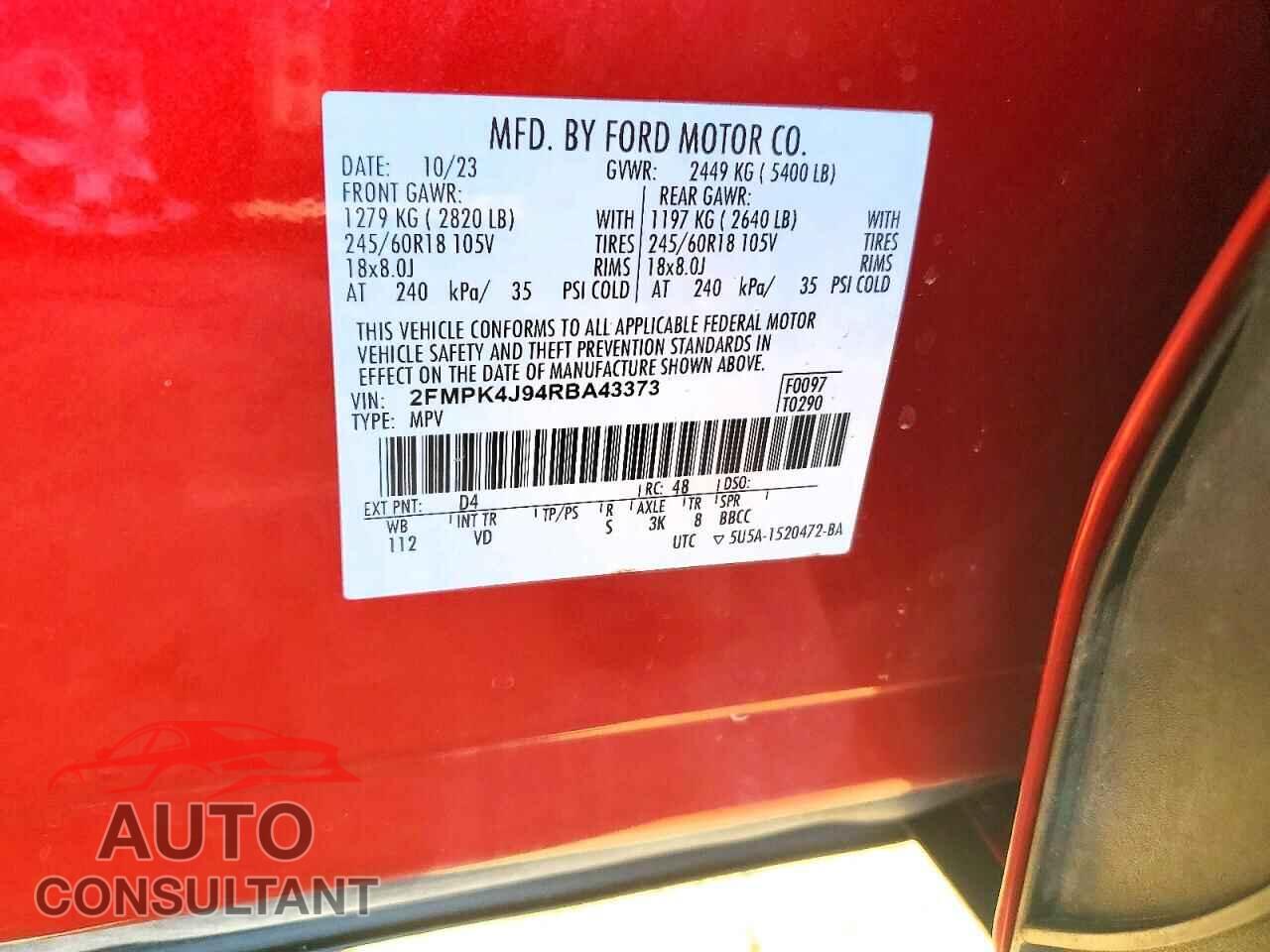 FORD EDGE 2024 - 2FMPK4J94RBA43373