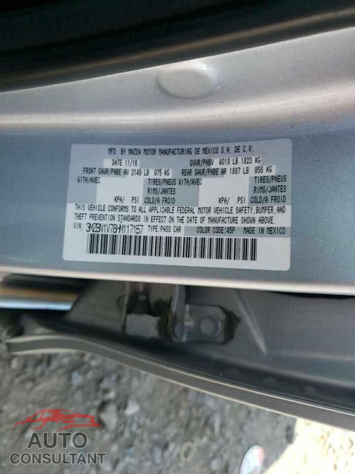 MAZDA 3 2017 - 3MZBN1V78HM117157