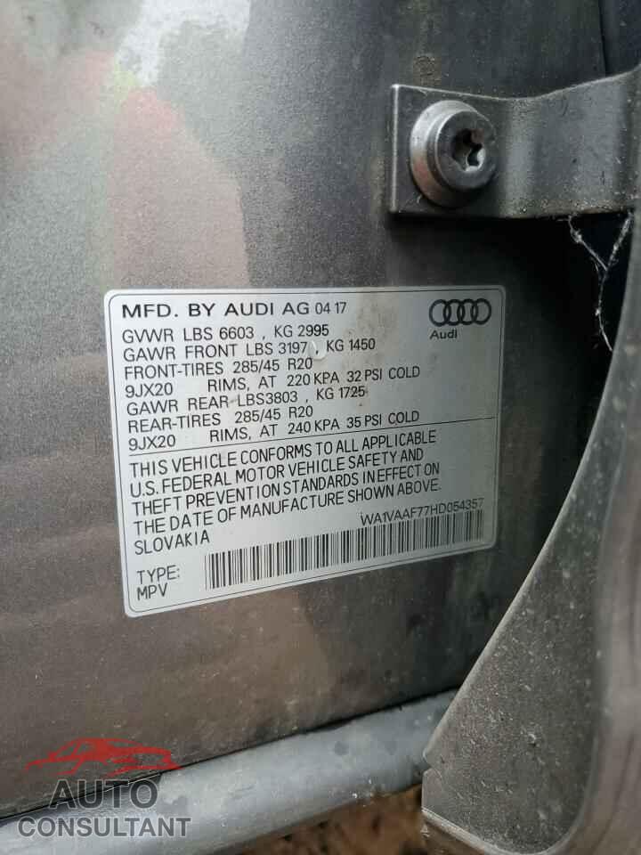 AUDI Q7 2017 - WA1VAAF77HD054357