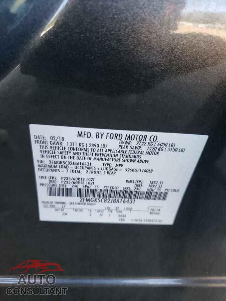 FORD FLEX 2018 - 2FMGK5C82JBA16431
