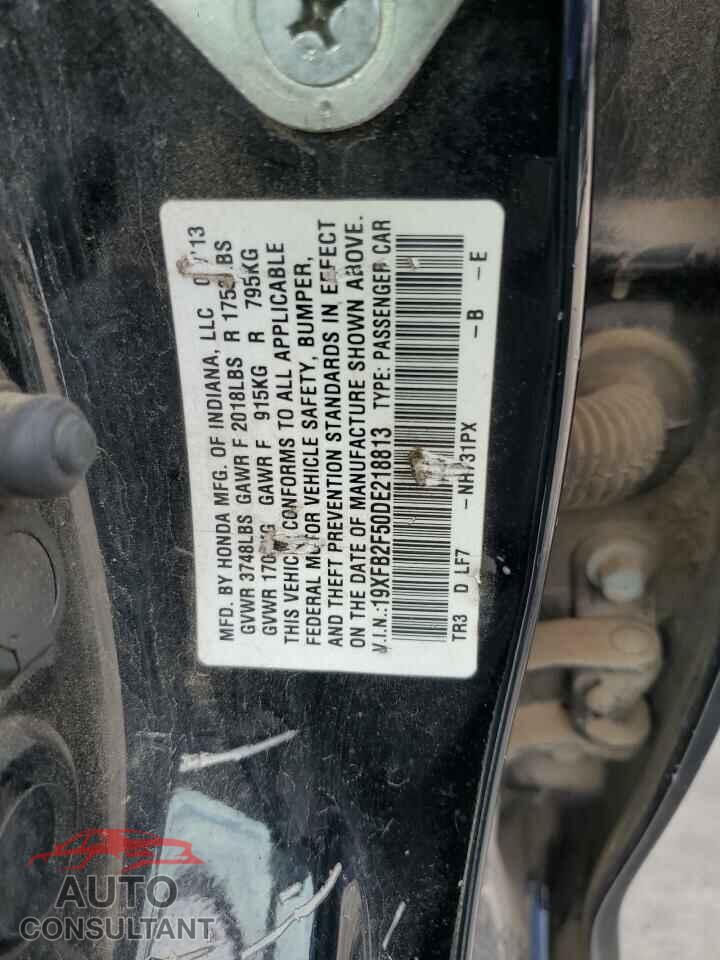 HONDA CIVIC 2013 - 19XFB2F50DE218813
